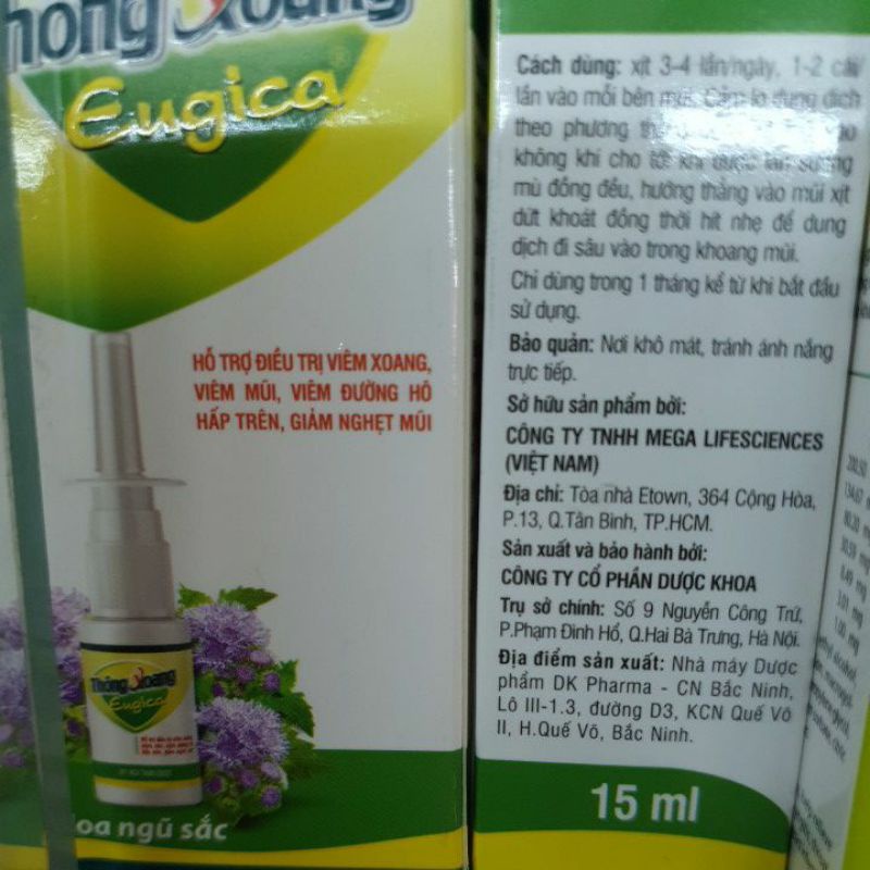 Chai xịt Thông Xoang Eugica (15ml) - Đông Anh Pharmart