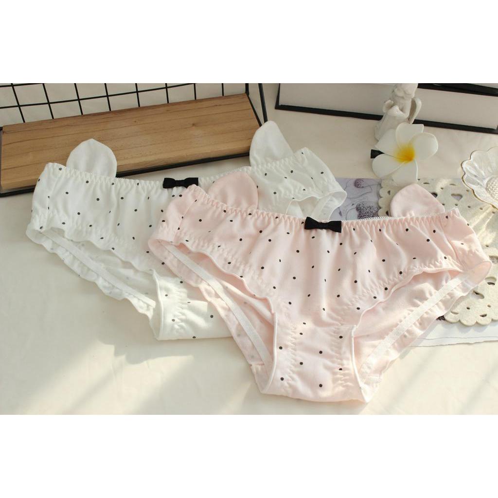 Quần Lót Nữ Cotton Tai Heo-Chấm Bi Ngang Eo Xuất Đông Âu  Hàng Loại Đẹp.