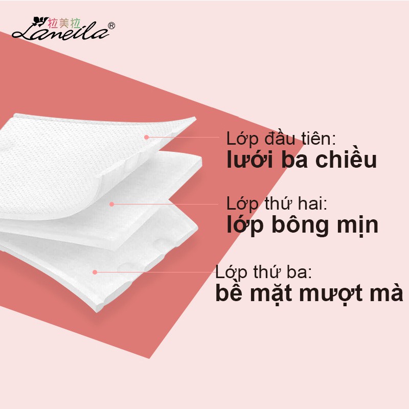 Bông Tẩy Trang Lameila 3 lớp Cotton Pads [Túi 222 miếng] + Nước tẩy trang 60ml