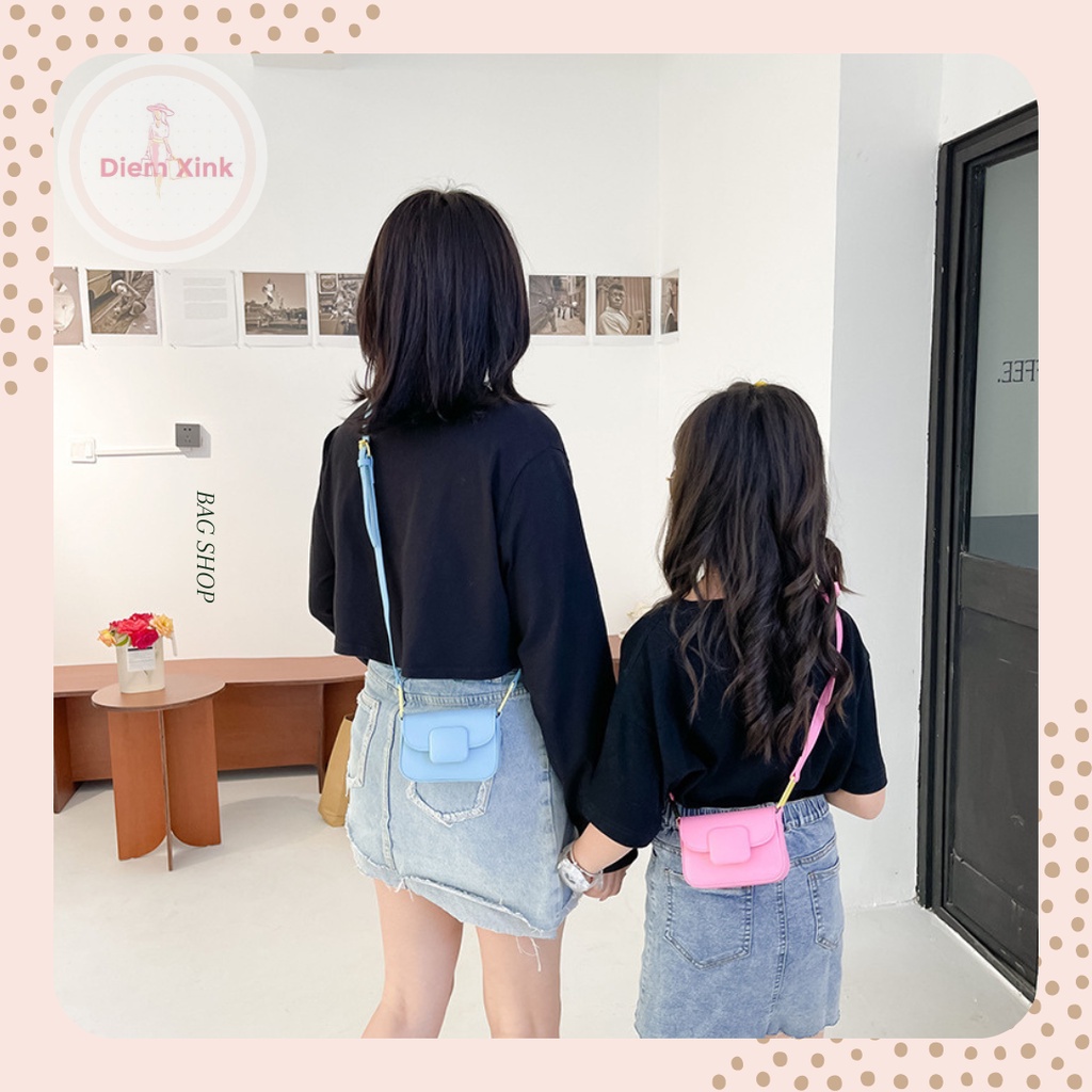 Túi Xách Nữ Đeo Chéo Mini  Cao Cấp Nhiều Màu Da Pu Mềm Mại Dành Cho Mẹ Và Bé Gái - Diễm STore- T137-21