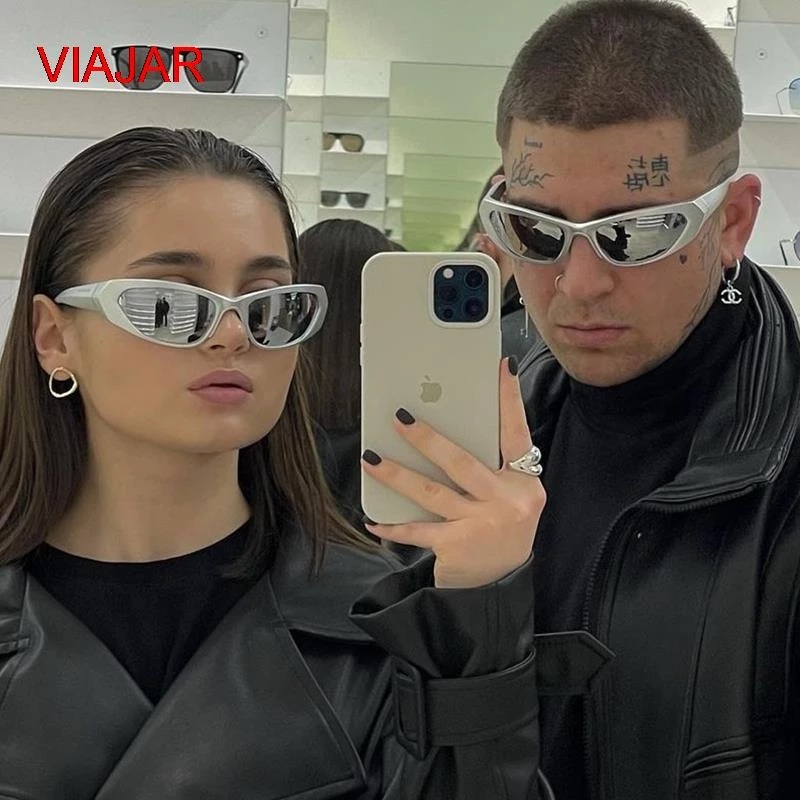 Kính Mát Tráng Gương Nhiều Màu Chống Tia UV400 Phong Cách Punk 2022