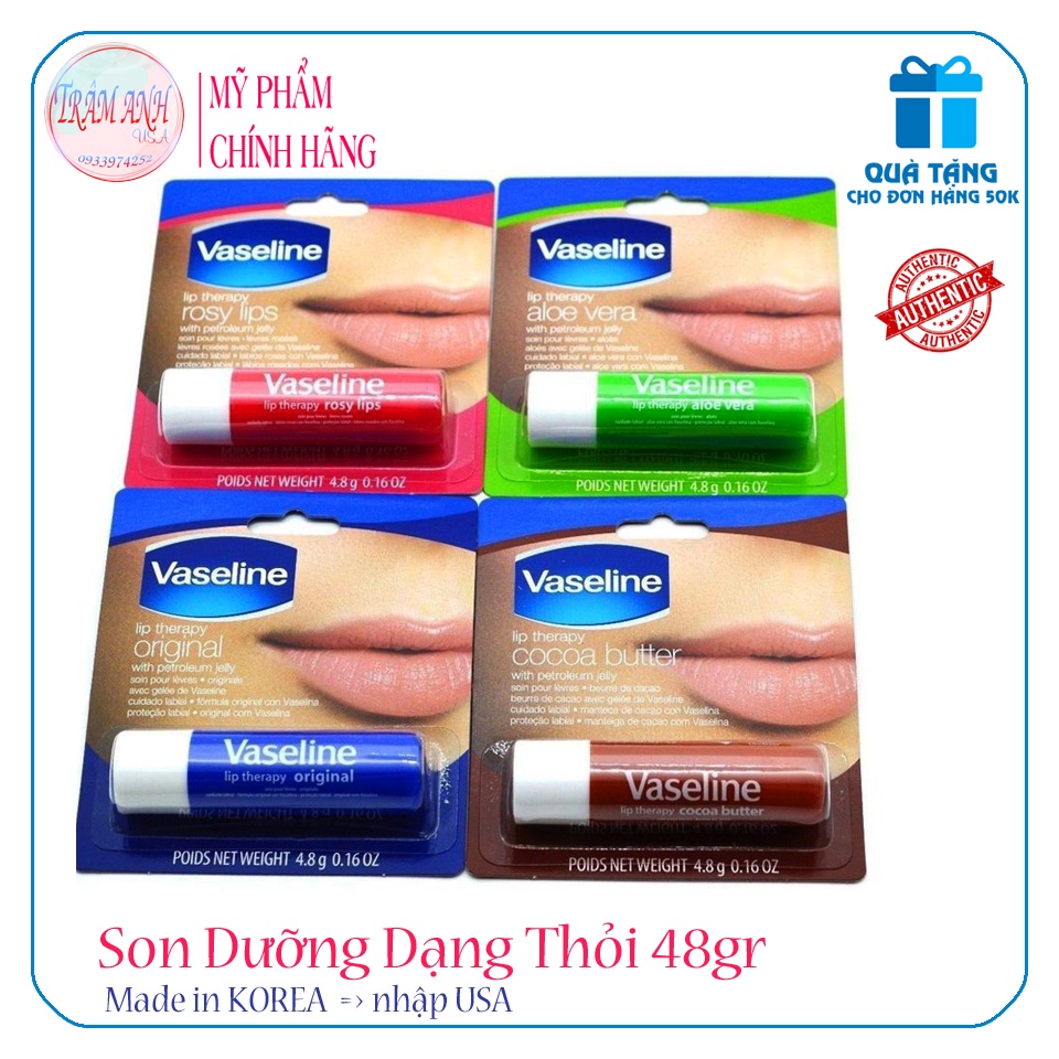 Son Dưỡng Môi Dạng Thỏi Cho Môi Mềm Mại Vaseline Lip Therapy 4.8g