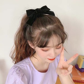 kẹp tóc, buộc tóc nơ nhung mùa đông