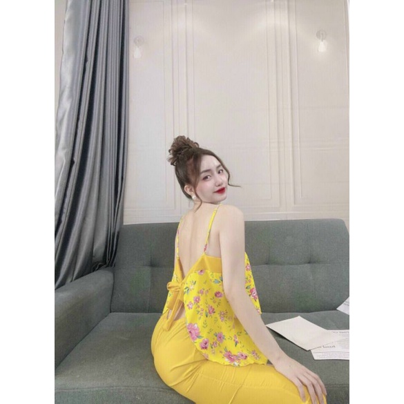 SÉT BỘ 2 DÂY HOA. HỞ LƯNG CỘT NƠ SAU SEXY. có nhiều màu (shop chọn màu ngẫu nhiên cho khách)