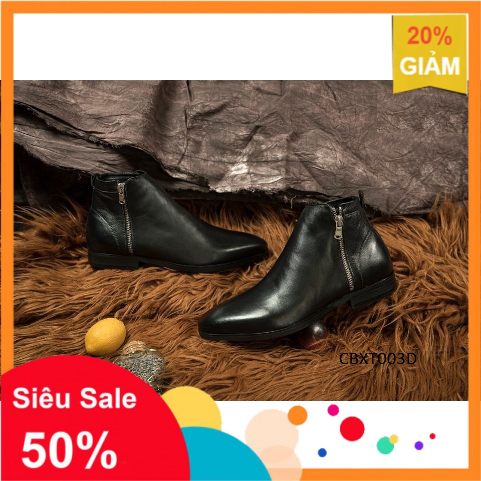 LV-NEW ⚡ [XẢ KHO] Giày Chelsea Boot Nam hàng cao cấp khóa kéo mã CBXT003D [ĐEP CHUẨN ] 🔥 ✔️ : 🔥 XIÊU RẺ ☯ $ ; * ' ' ' :