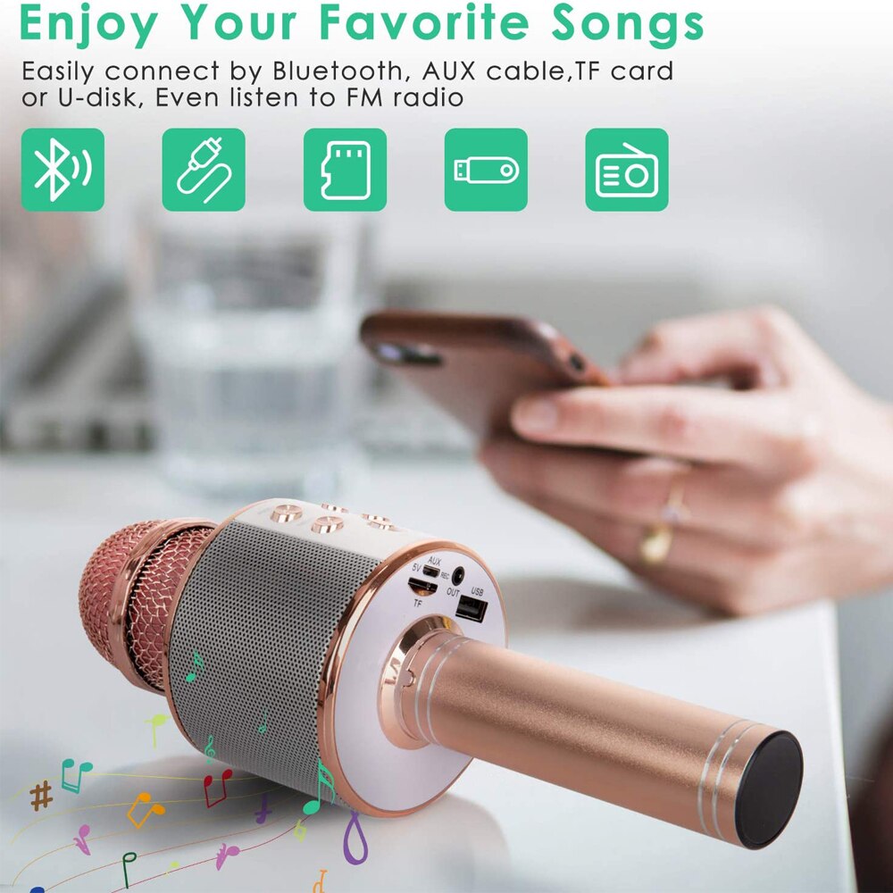 Micro Bluetooth Không Dây Cầm Tay Hát Karaoke Chuyên Nghiệp Cho Điện Thoại Máy Tính