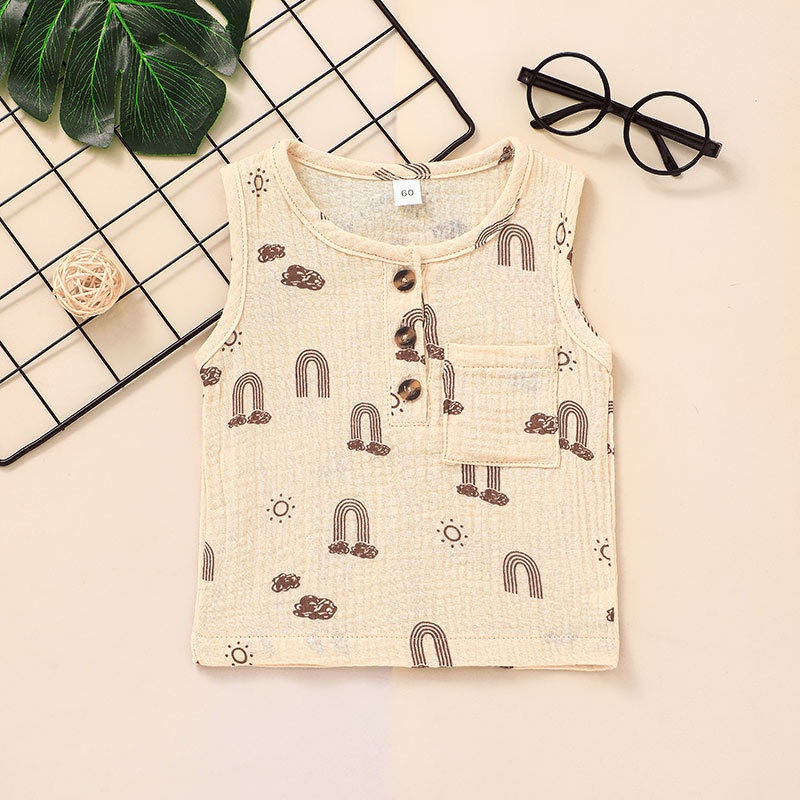 Combo bộ đồ bé trai 3-24 tháng không tay áo ba lỗ quần đùi set mùa hè thời trang cho bé trẻ em sơ sinh