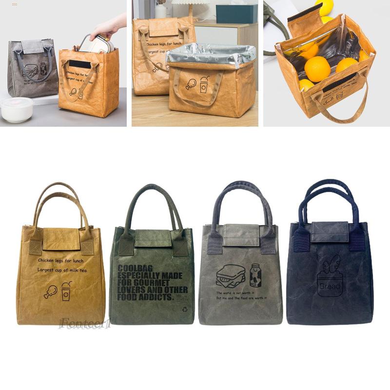 [Fenteer1] Túi Tote Đựng Hộp Cơm Trưa Đa Năng Chống Nước Có Thể Tái Sử Dụng