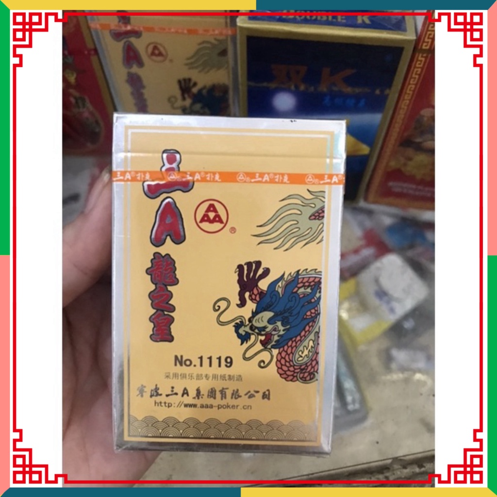 Bộ bài Tây/ Bộ Chắn tú lơ khơ rồng vàng + đỏ AAA hàng chuẩn