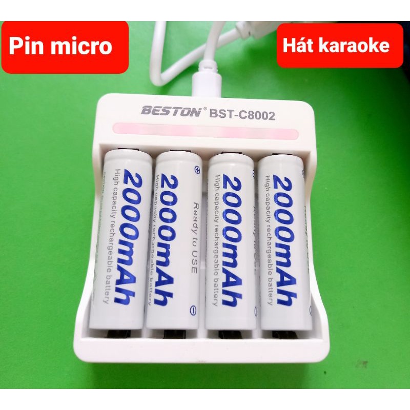 PIN SẠC 1.2V AA/AAA HÃNG BESTON VÀ BỘ SẠC PIN 4 KHAY PIN BST-C8002 DÙNG CHO MICRO KHÔNG DÂY, ĐIỀU KHIỂN, ĐỒ CHƠI