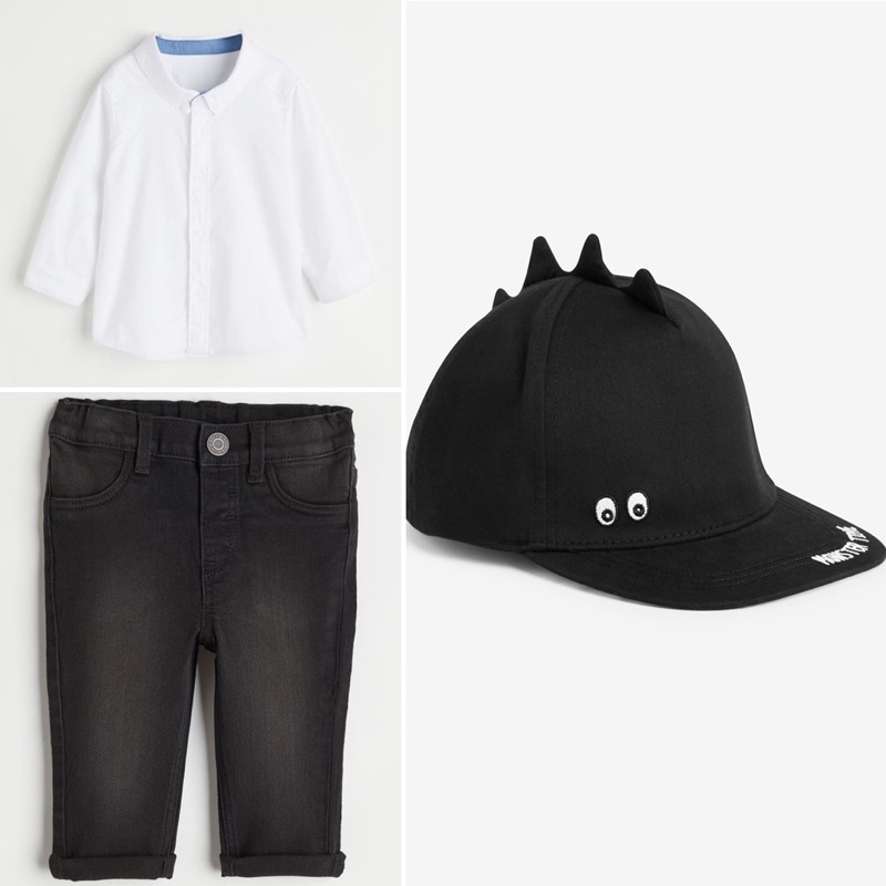 Sơ mi trắng hm bé trai