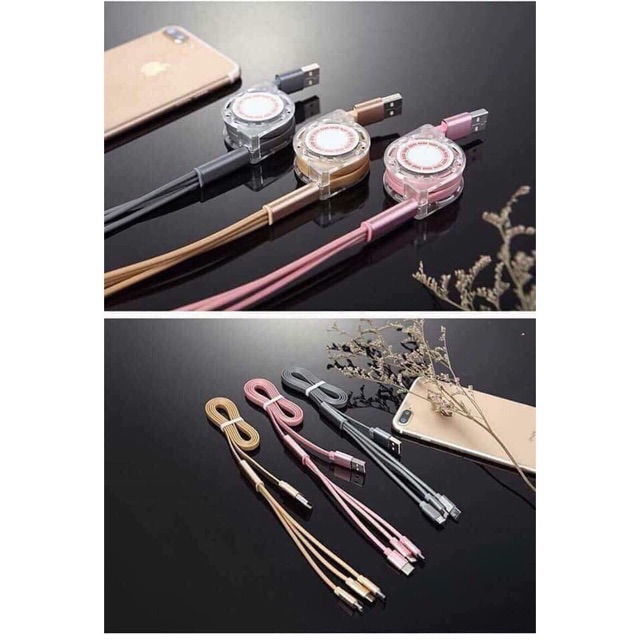 Dây sạc đa năng thông minh tự rút gọn.