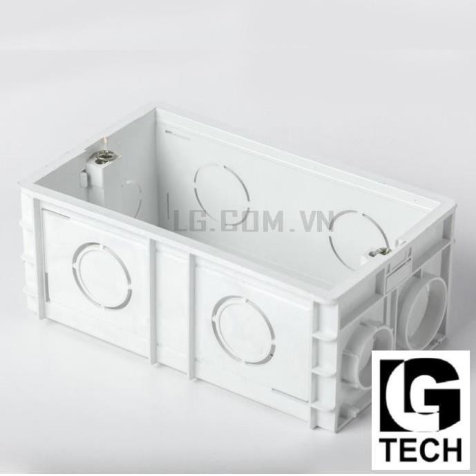 Đế âm tường đôi cho ổ điện, công tắc LGtech chất lượng cao DAD-001