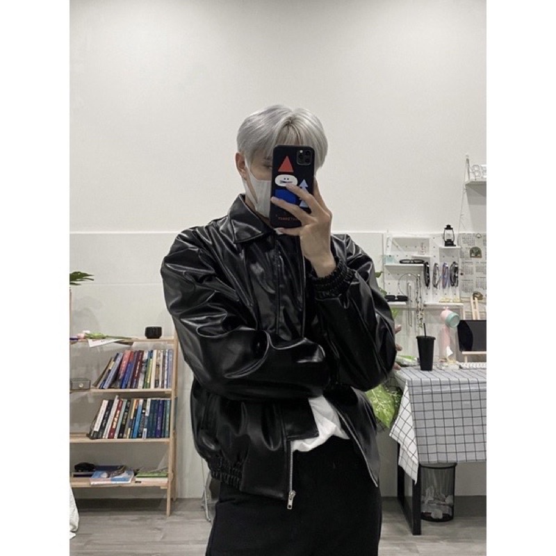 ÁO KHOÁC FULL DA TRƠN 2 LỚP FORM UNISEX NAM NỮ (hình chụp thật)