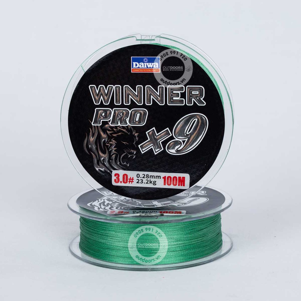 Dây bện siêu bền WINNER PRO X9 - Xanh 100m chất lượng Nhật Bản