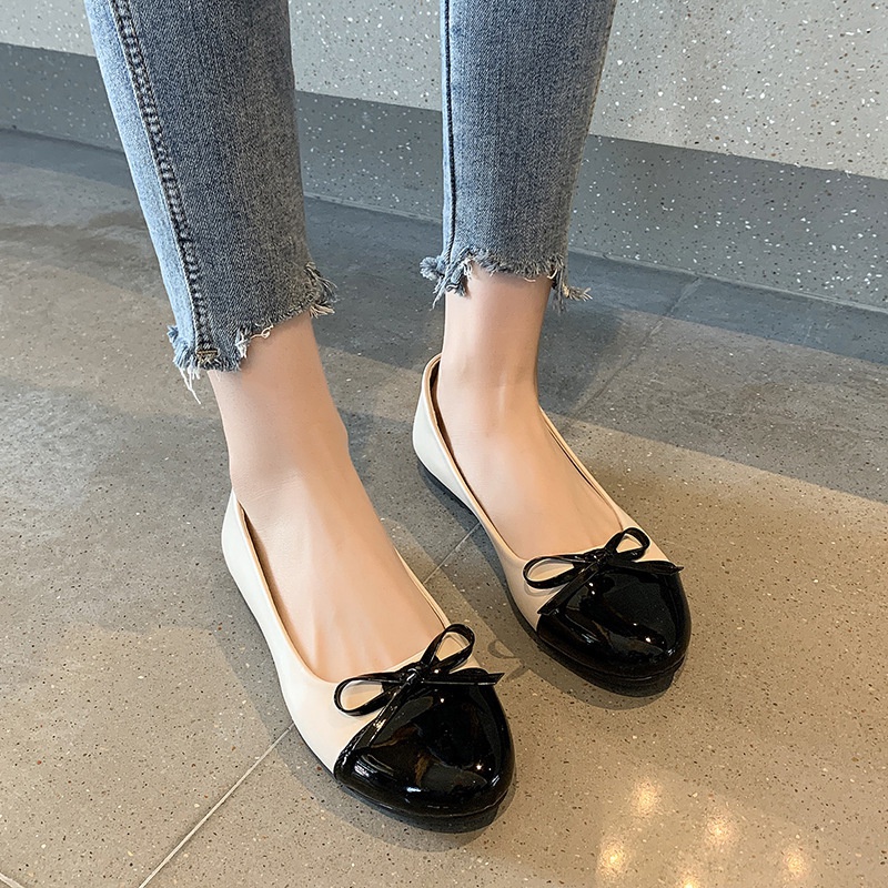 Giày Búp Bê Mũi Vuông Đính Nơ Thời Trang Mùa Thu 2021 Cho Nữ
