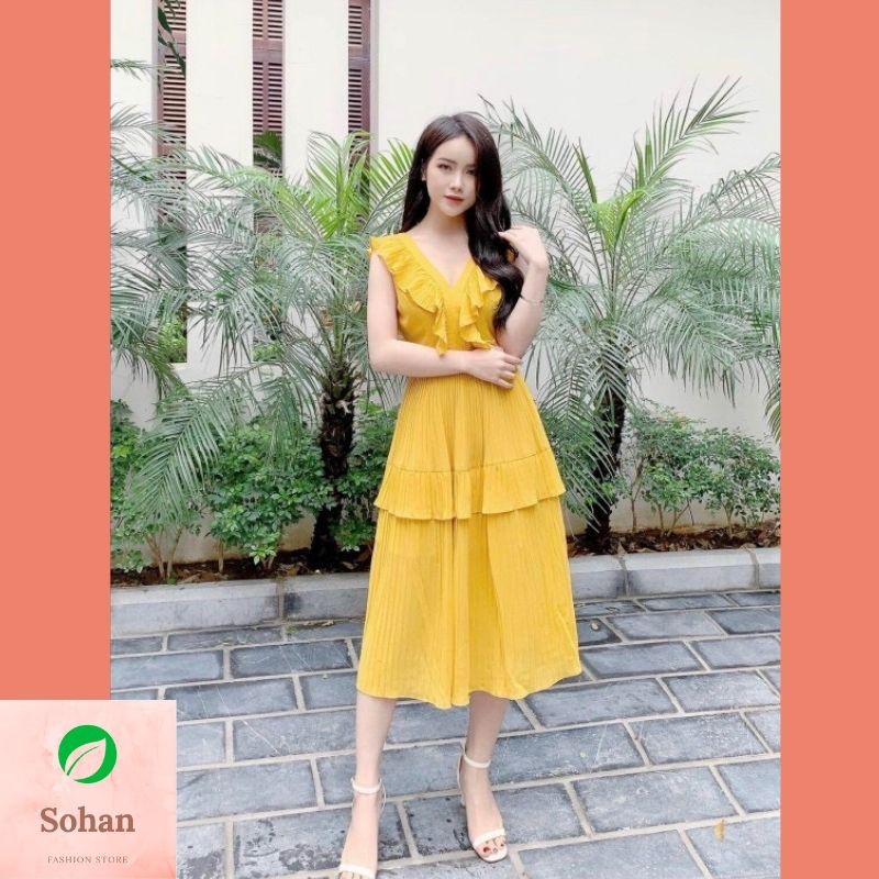 Váy xòe Maxi 2 tầng hở lưng  - Đầm MAXI đi biển thiết kế - Hàng cao cấp| FREESHIP TOÀN QUỐC | BigBuy360 - bigbuy360.vn