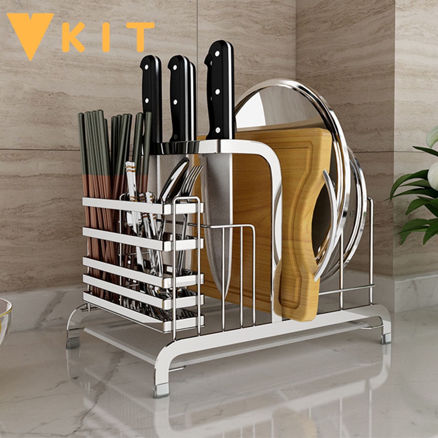 Giá và Kệ đựng dao thớt inox 304 đa năng VKIT DN01