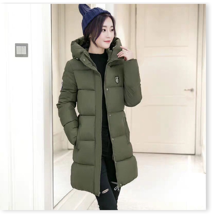 ÁO KHOÁC PHAO NỮ 3 LỚP DÁNG DÀI LOGO THÊU CỰC ẤM CHO MÙA ĐÔNG KOKO MI FASHION