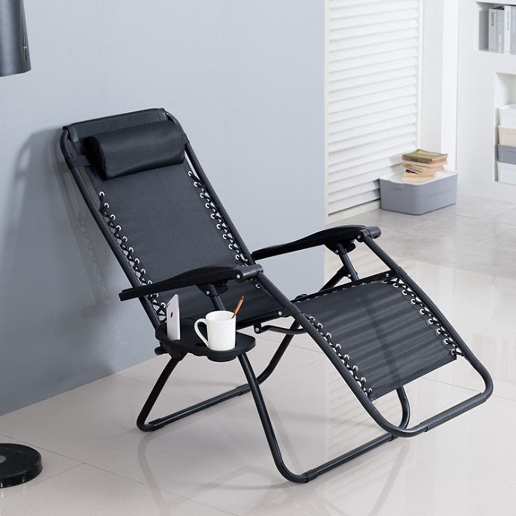 Ghế Xếp Thư Giãn NINDA G630 - Khung Thép Sơn Tĩnh Điện- Tặng Kèm Khay Đựng Cốc