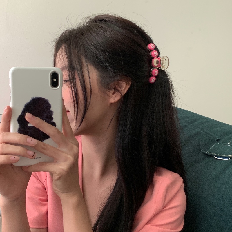 Kẹp Tóc Hình Gấu Dâu Tây Đơn Giản Thời Trang Hàn Quốc