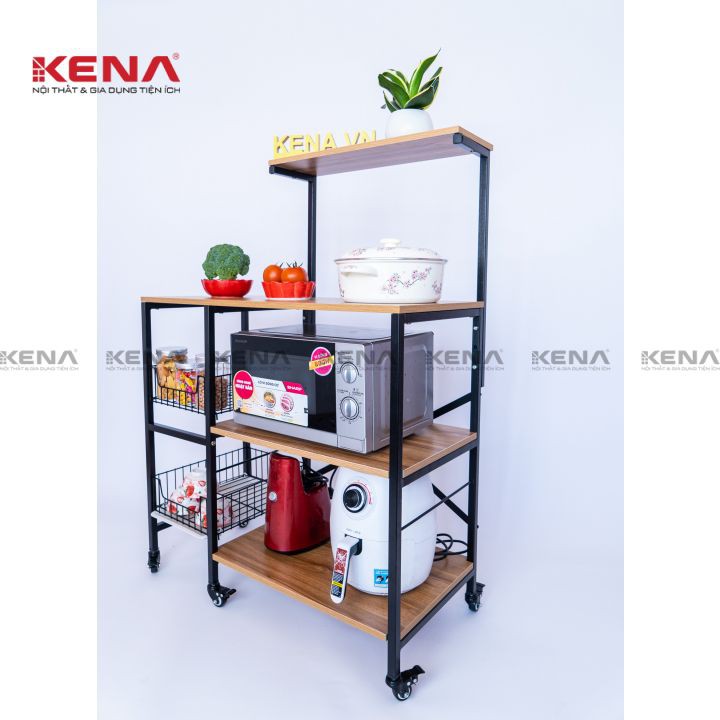 KENA - Kệ Bếp kèm giỏ để lò vi sóng 3 tầng KN 128 - [ Hàng Loại 1]