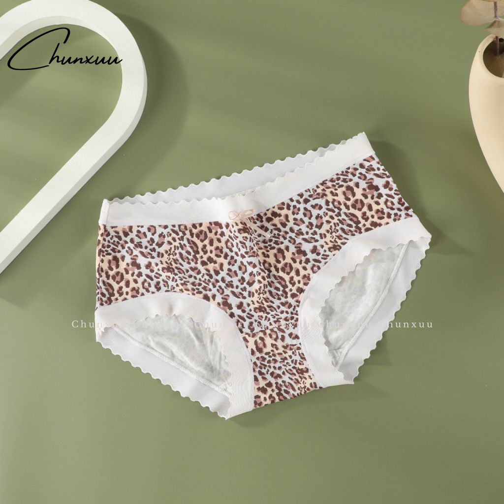 Quần lót nữ Cotton cao cấp CHUNXUU phối viền ren họa tiết da báo quyến rũ - QC87