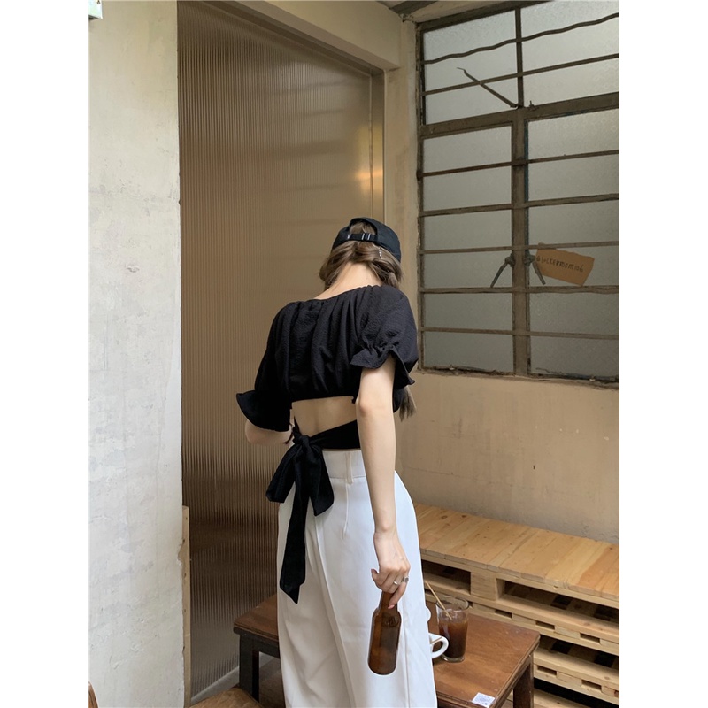 Áo croptop thắt nơ sau - Tikbook Store - Order