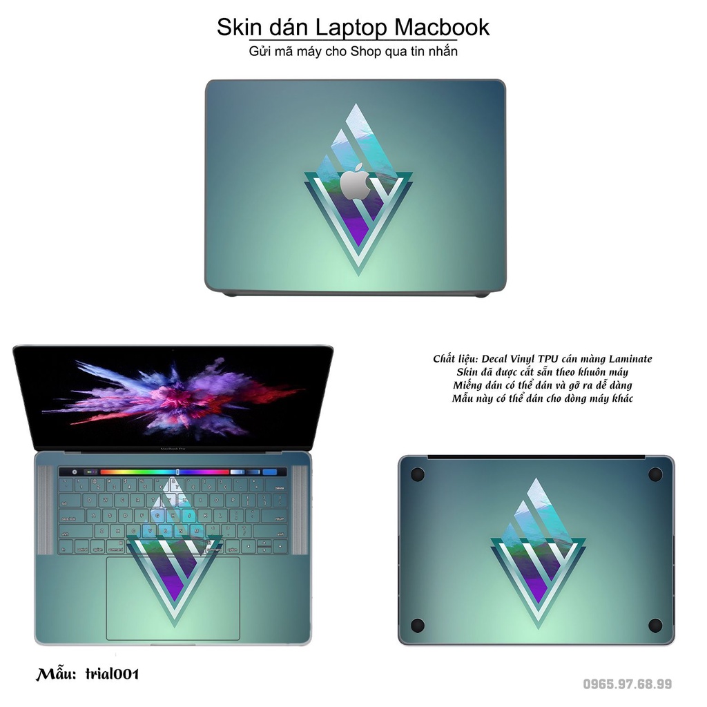 Skin dán Macbook mẫu Đa giác (đã cắt sẵn, inbox mã máy cho shop)