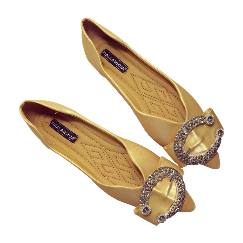 Giày Búp Bê Mũi Nhọn Đế Mềm Chất Satin Mềm Mại Hợp Thời Trang | BigBuy360 - bigbuy360.vn