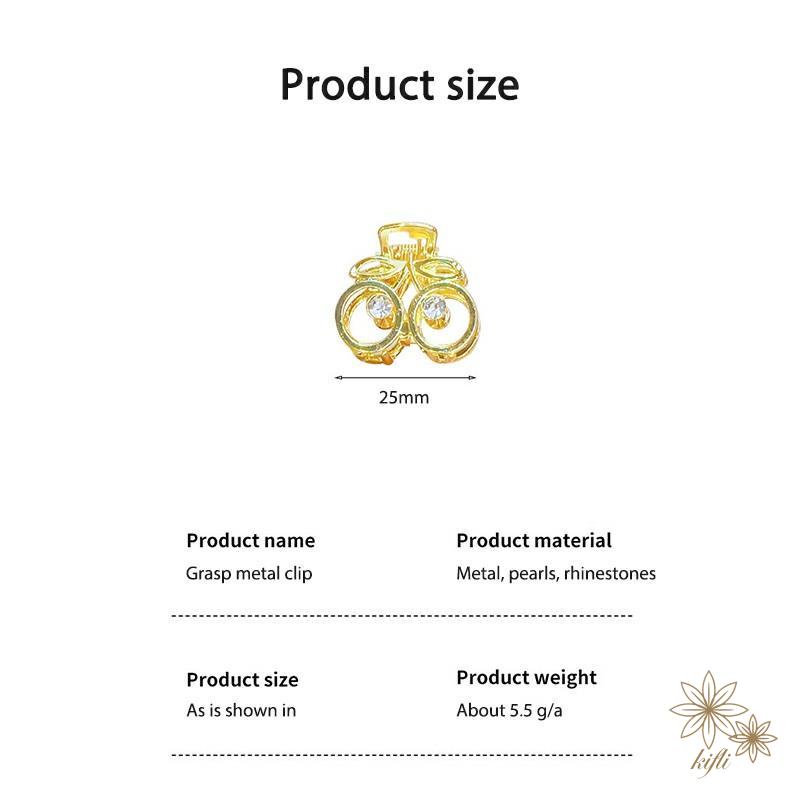 【kifli】Kẹp Tóc Kim Loại Nhỏ Đính Đá &amp; Ngọc Trai Cho Nữ