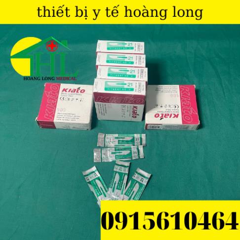 Lưỡi dao mổ kiato số 21 dùng cho cán dao số 4 hộp 100 cái