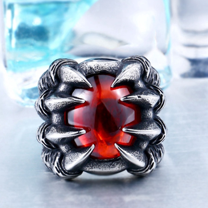 Nhẫn hợp kim phối họa tiết mắt đính đá độc đáo