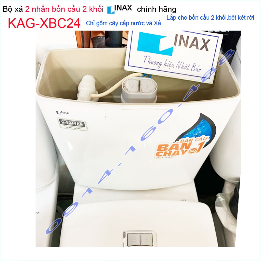 Xả bồn cầu 2 nhấn Linax chính hãng KAG-XBC24, Xả bàn cầu C306, C504, C702 nhấn xả êm, hiệu suất tốt