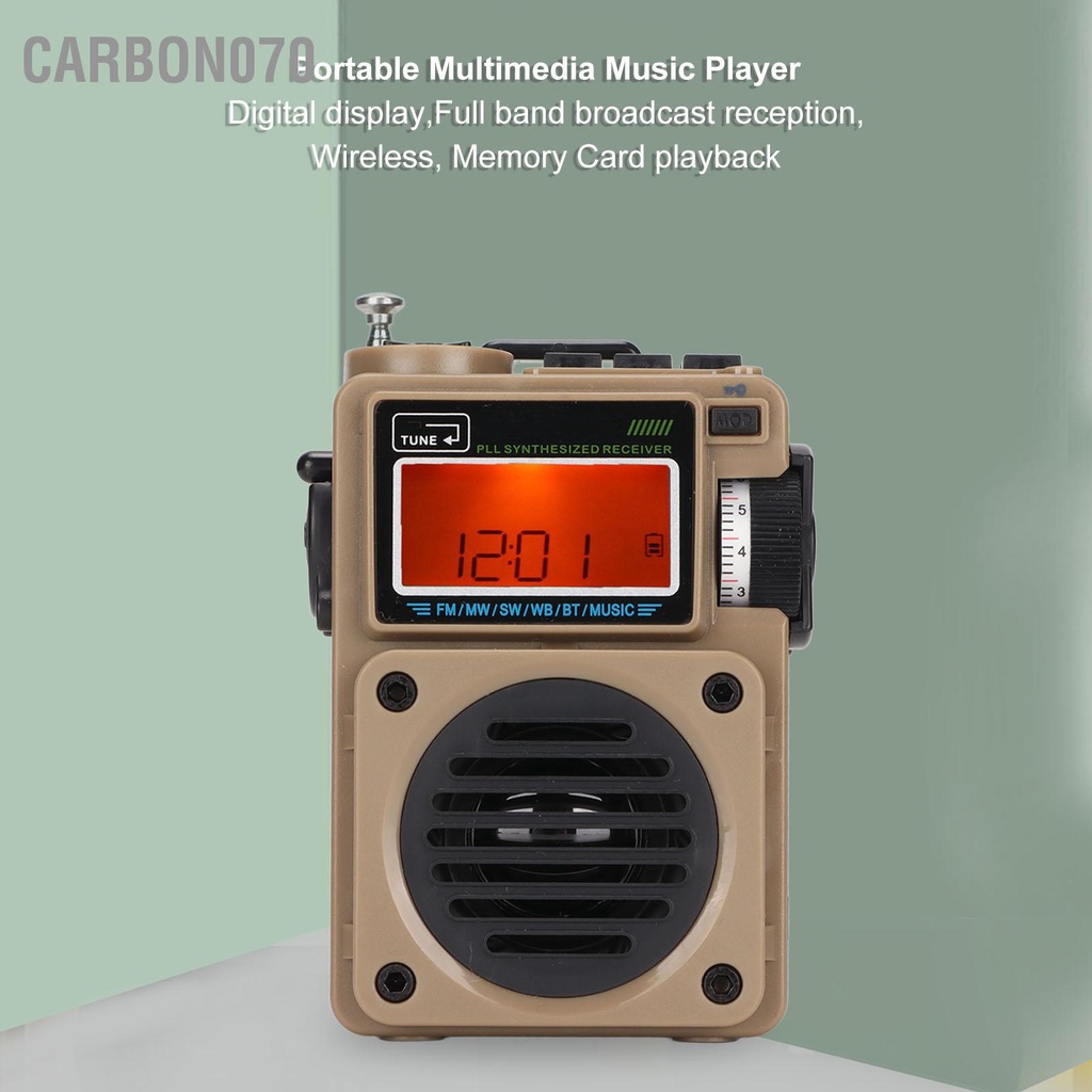 [Hàng HOT] Loa nghe nhạc Bluetooth HRD ‑ 701 Digital Radio Hỗ trợ Thẻ nhớ di động cho Gia đình Ngoài trời【Carbon070】