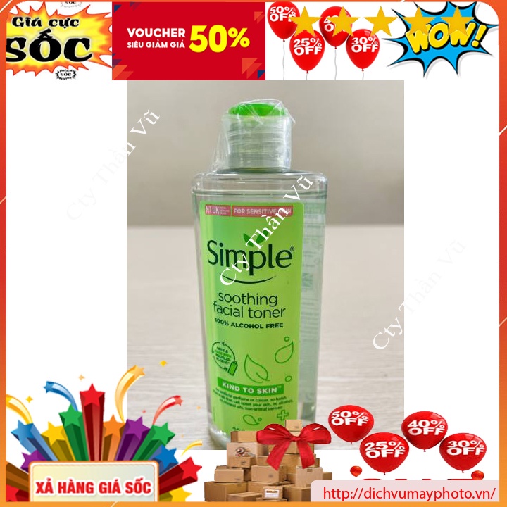Nước Hoa Hồng Simple Soothing Facial Toner Dung Tích 200ml Không Chứa Cồn, Cân Bằng Độ Ẩm Cho Da kholinhkienmayin