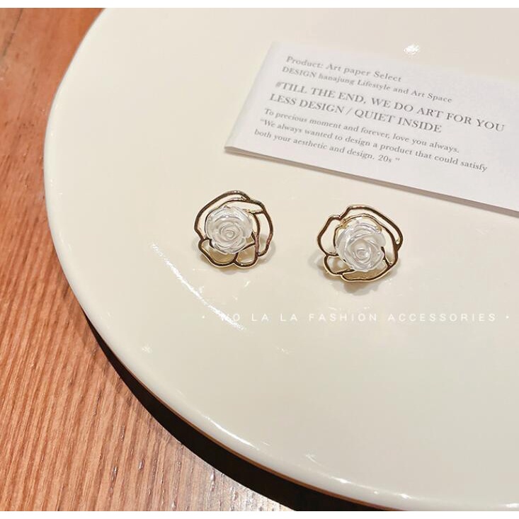 Bông Tai Hình Hoa Đính Ngọc Trai Phong Cách Hàn Quốc Thời Trang Thanh Lịch Cho Nữ