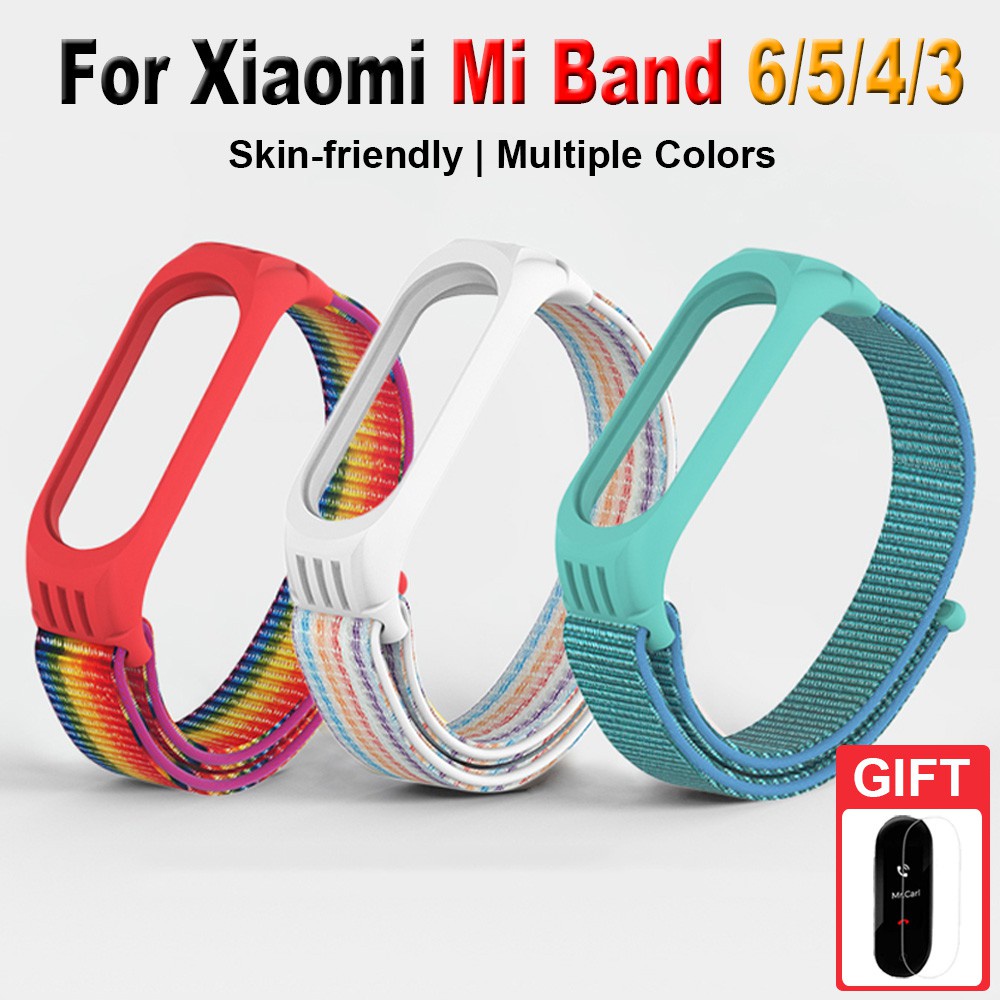 Dây đeo sợi nylon mềm thoáng khí thay thế cho Xiaomi Mi Band 6 5 4 3 Xiaomi Miband 3 4 5 6