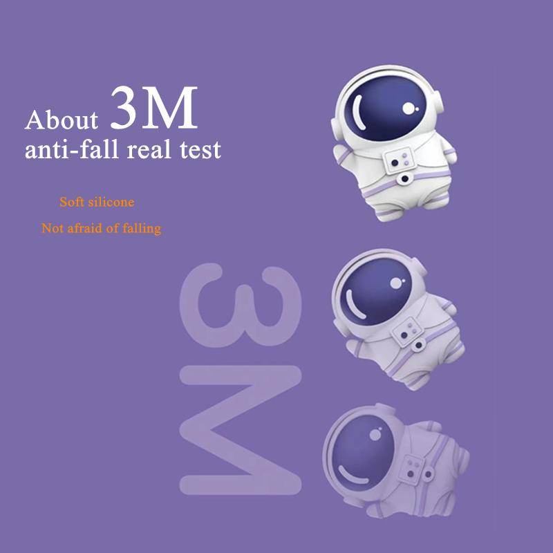 Ốp silicon hình phi hành gia 3D chống rơi bảo vệ hộp sạc tai nghe thích hợp cho Airpods 1 2 Pro