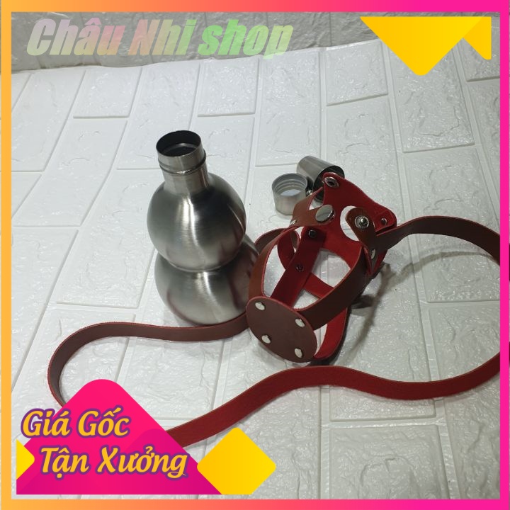 Bình hồ lô 1.6 lít Inox có bao da lủng