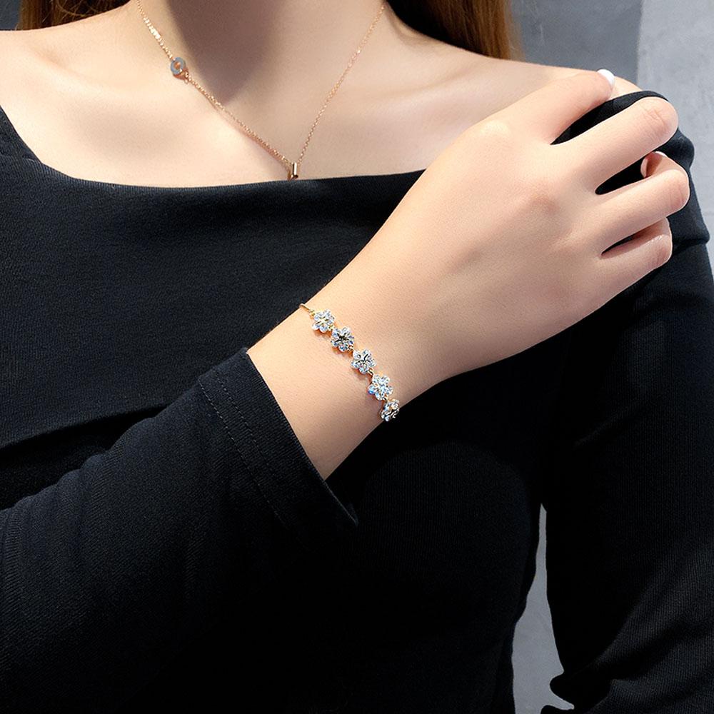 Lắc Tay Đính Hoa Và Ngôi Sao Thanh Lịch Có Thể Điều Chỉnh Cho Nữ
