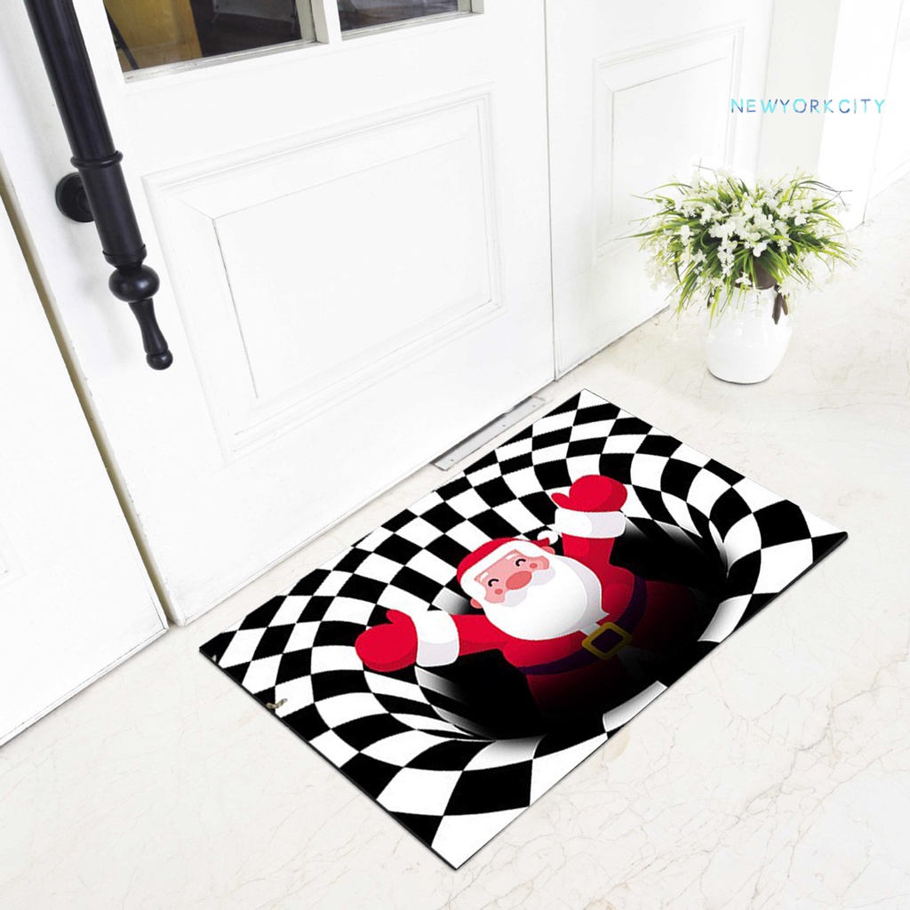 Thảm Lót Sàn Thấm Hút Nước Mạnh Họa Tiết Giáng Sinh Trang Trí Phòng Ngủ