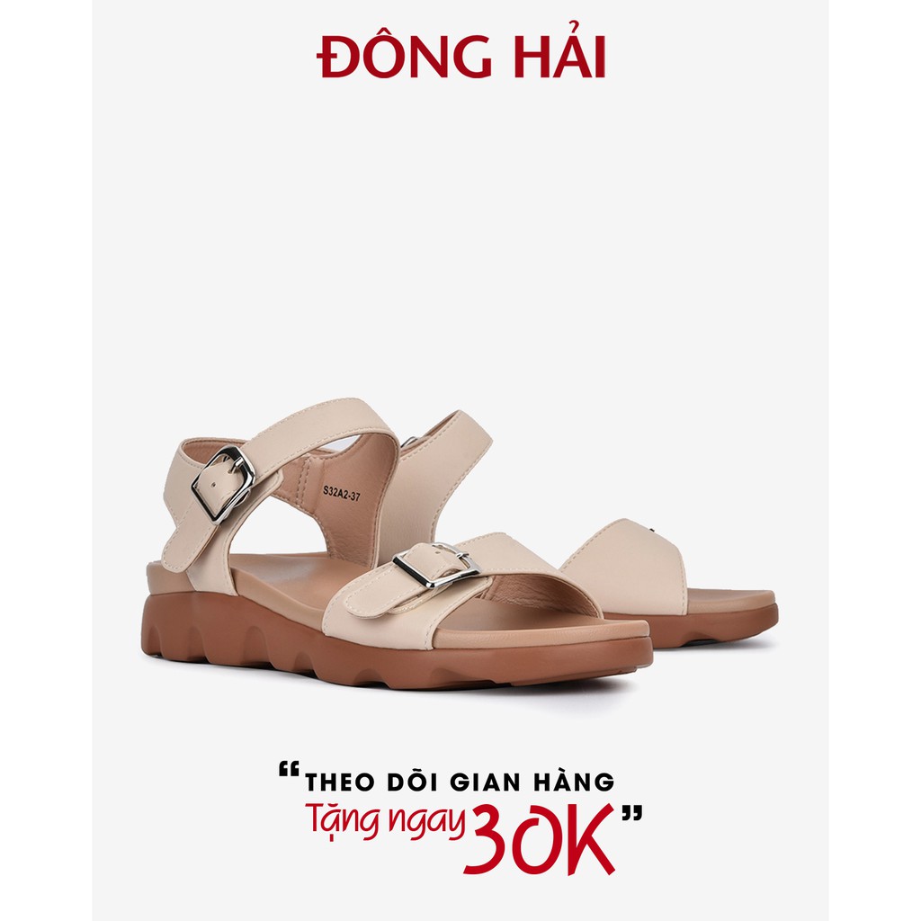 "TẶNG NGAY 30K khi theo dõi gian hàng trong T6 "Sandal nữ quai ngang Đông Hải đế bệt 3cm năng động - S32A2