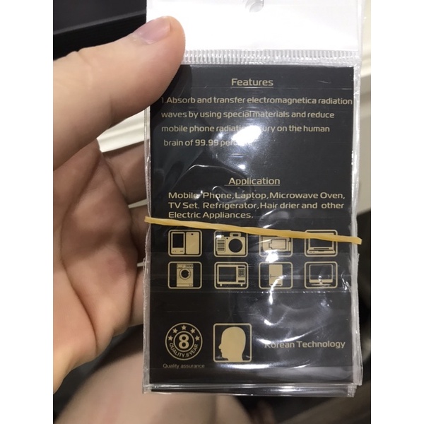 Miếng dán chống bức xạ điện từ 24k Gold Hàn Quốc, Ngăn sóng điện từ phát ra từ điện thoại, máy tính, wifi