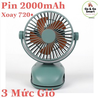 Quạt MiNi,Sạc Pin,Kẹp Xoay 720• Pin Trâu 2000mAh