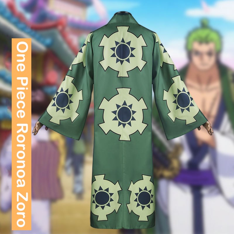 Áo Choàng Kimono Có Dây Thắt Lưng Dùng Để Hóa Trang Nhân Vật Roronoa Zoro