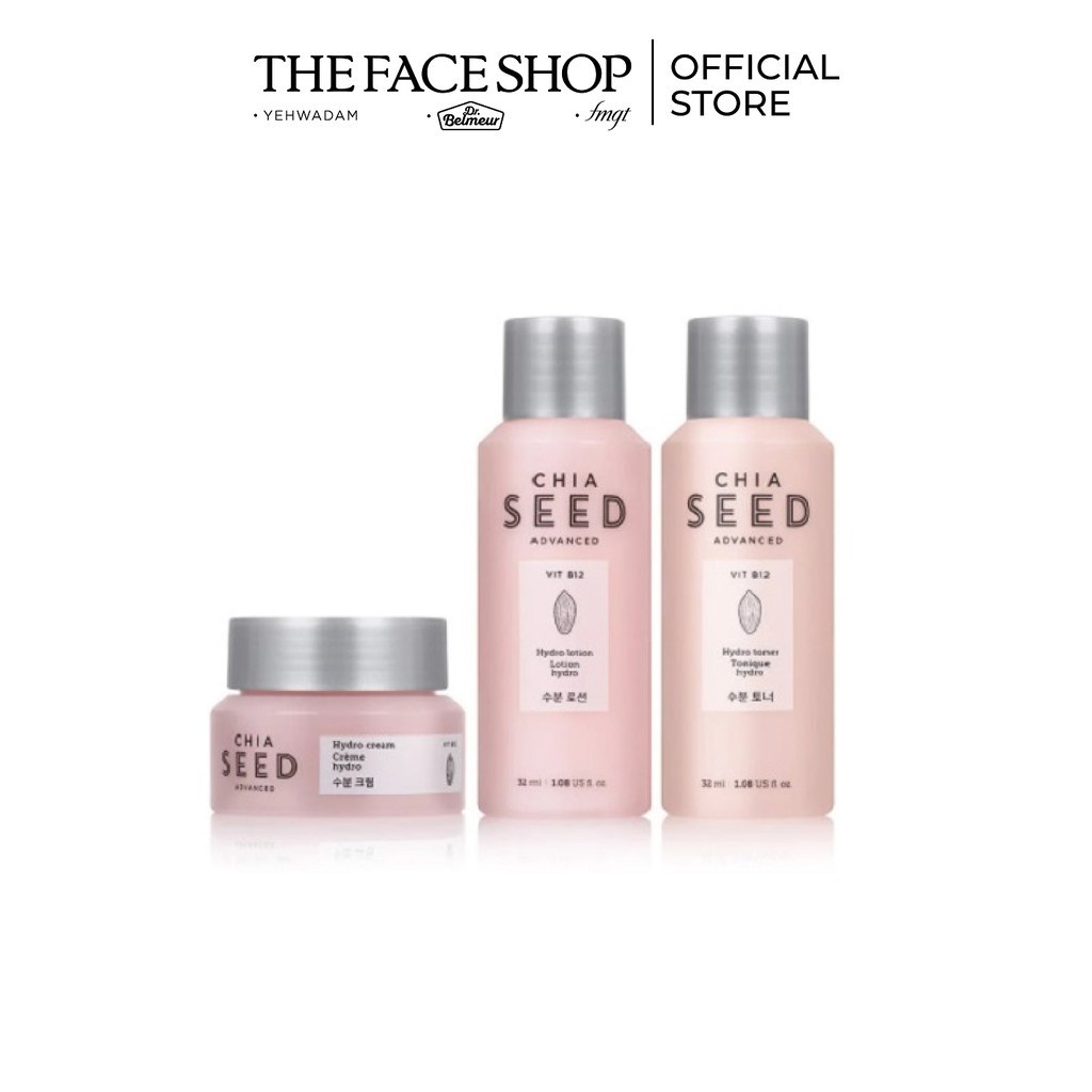 Bộ Sản Phẩm Dưỡng Ẩm TheFaceShop Chia Seed 3pcs+Mặt Nạ Trà Xanh Thefaceshop Real Nature 20G