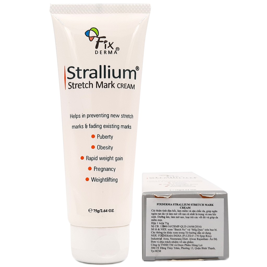 Kem Làm Mờ Vết Rạn Da Cho Bầu Và Phụ Nữ Sau Sinh Fixderma Strallium Stretch Mark Cream 75g