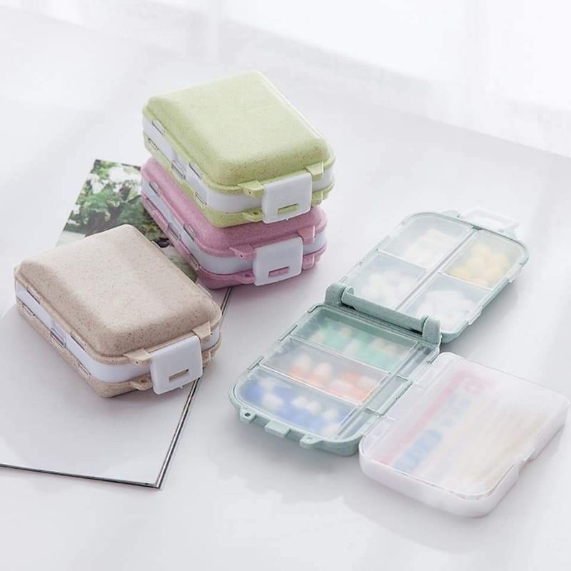 Hộp đựng thuốc 7 ngày, chất liệu nhựa lúa mạch cao cấp