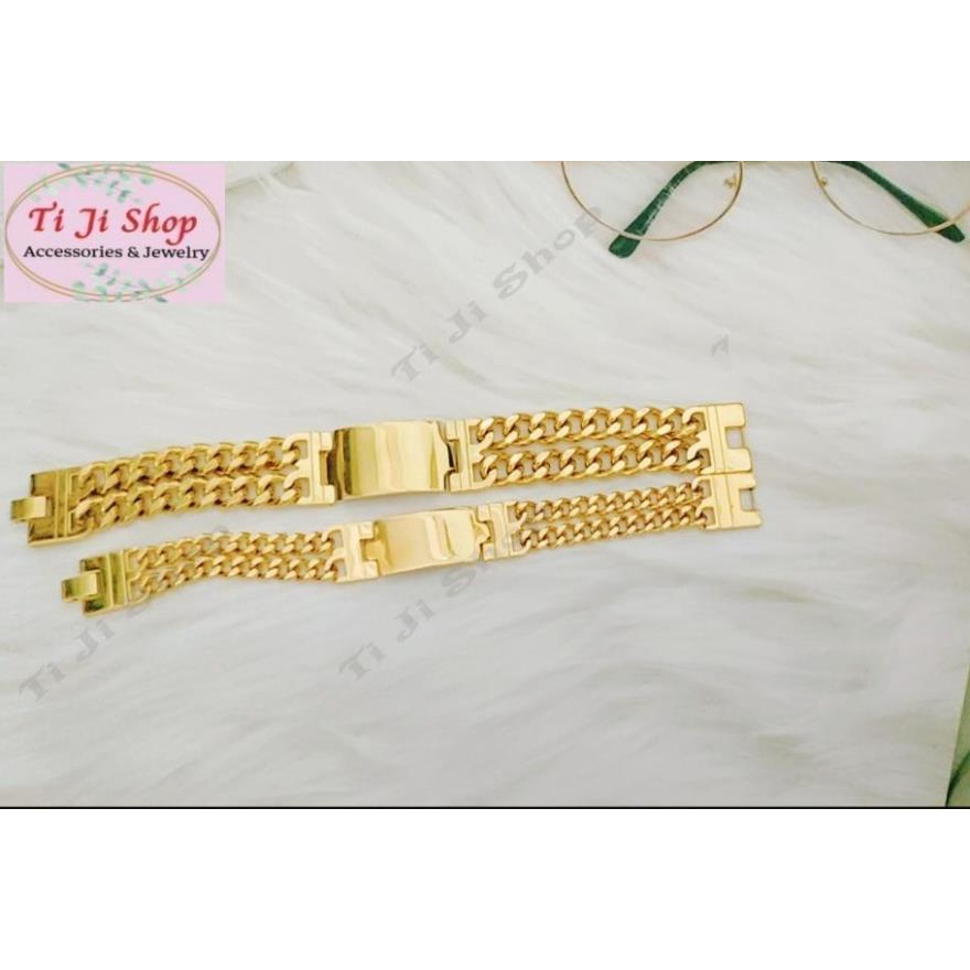 VÒNG TAY NAM , LẮC TAY NAM INOX BẢN TRƠN MẠ VÀNG
